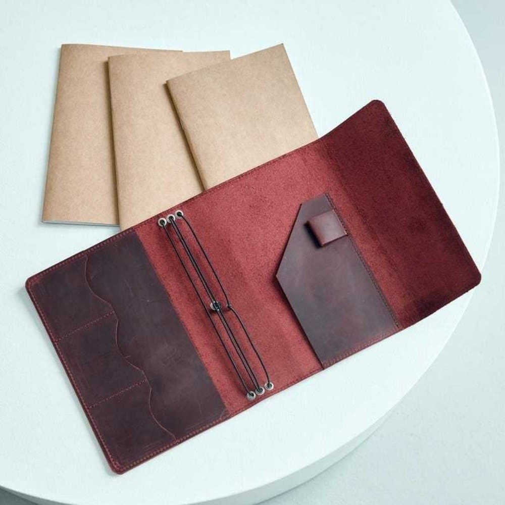 Vintage Leather Journal Notebook - Organizador de cuaderno de cuero reutilizable,