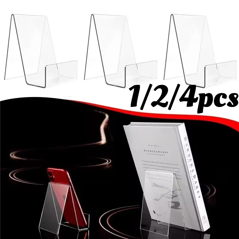 Clear Acrylic Book Stand Holder - 1/2/4 unidades: soporte transparente de acrílico
