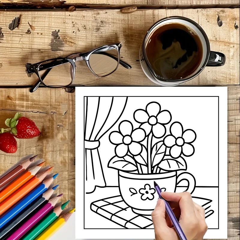 Libro de Colorear de Flores Fá - Adult Coloring Book Stress Relief reseña y precio
