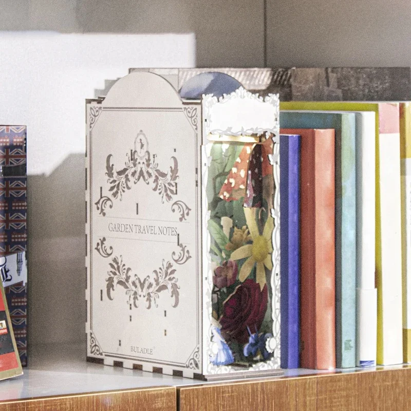 Sujetalibros de viaje para jar - Diy Wooden Book Nook Kit Shelf Insert reseña y precio